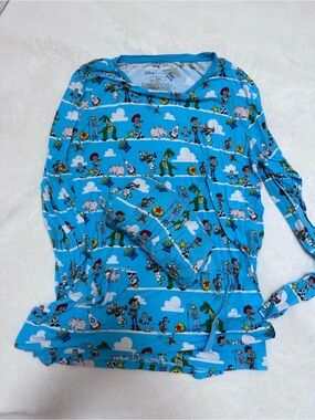 Little Sleepies Disney Pixar Toy Story Men’s Bamboo Pajama Set Size Small Blue